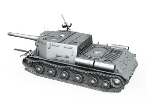 isu 152 semovente pesante sovietico Modello 3D