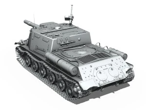 isu 152 semovente pesante sovietico Modello 3D