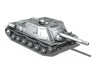 isu 152 semovente pesante sovietico Modello 3D