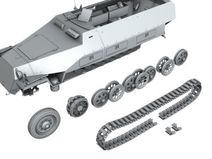 sdkfz 251-1 ausfd - hanomag half-truck 3D Model