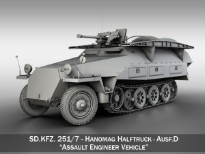 sdkfz 251-7 ausfd - assault engineer vehicle 3D मॉडल
