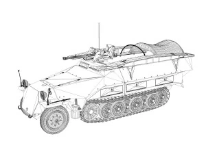 sdkfz 251-7 ausfd - assault engineer vehicle 3D Model