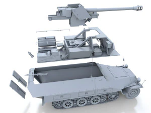 sdkfz 251-22 - ausfd - pakwagen 3D Model