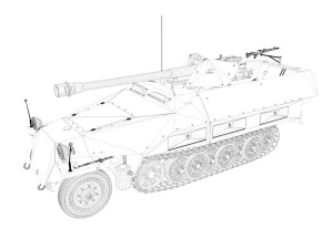 sdkfz 251-22 - ausfd - pakwagen 3D Model
