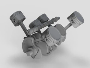 crankshaft with pistons 3D Model