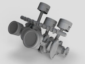 crankshaft with pistons 3D Model