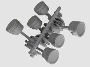 crankshaft with pistons 3Dモデル