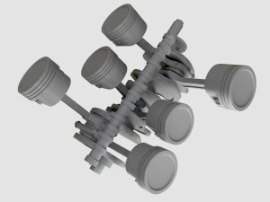crankshaft with pistons 3D Model
