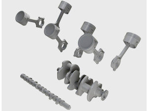 crankshaft with pistons 3Dモデル