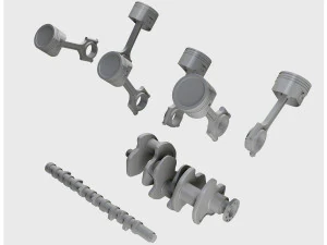 crankshaft with pistons 3D Model