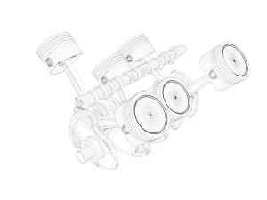 crankshaft with pistons 3D Model