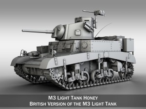 m3 light tank honey 3D Model