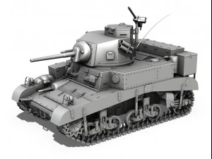 m3 light tank honey 3D Model