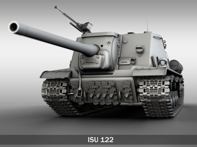 isu122 - soviet heavy selfpropelled 3D Модель .c4d .max .obj .3ds .fbx .stl .blend 