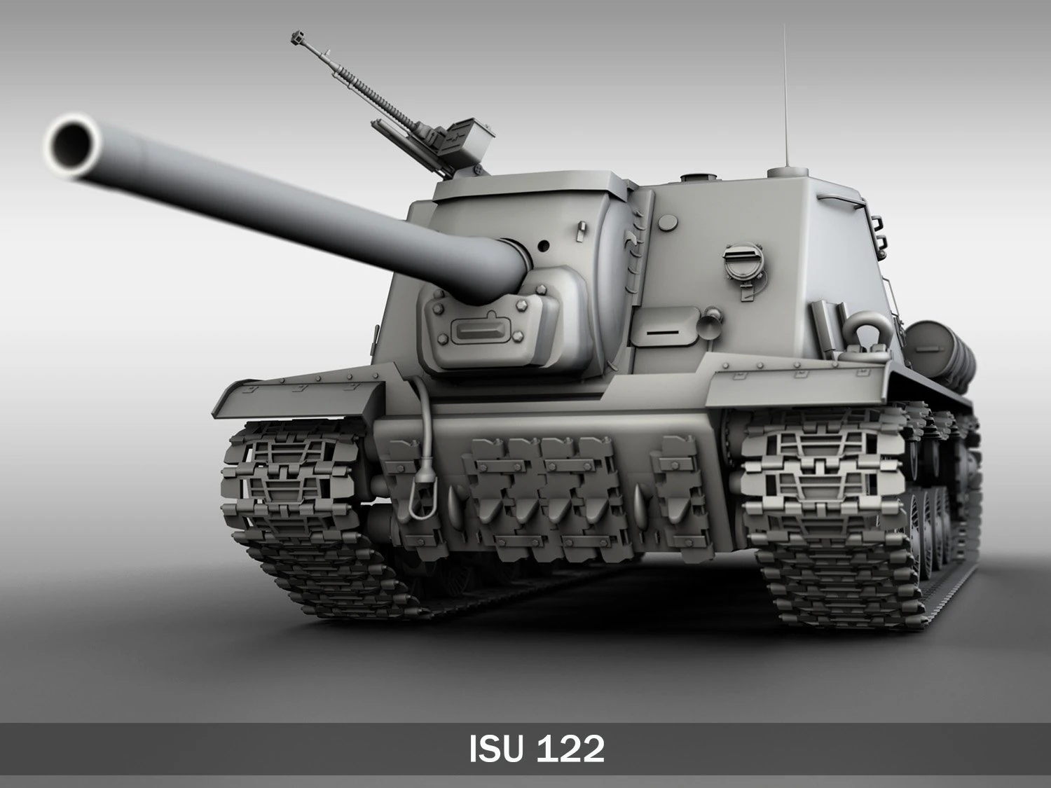 isu122 - soviet heavy selfpropelled 3D Model .c4d .max .obj .3ds .fbx .stl .blend 