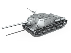 isu122 - soviet heavy selfpropelled 3D Модель