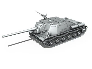 isu122 - soviet heavy selfpropelled 3D Model