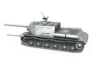 isu122 - soviet heavy selfpropelled 3D Model