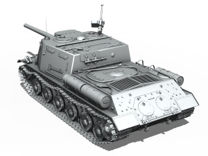 isu122 - soviet heavy selfpropelled 3D Модель