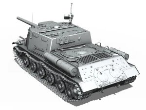 isu122 - soviet heavy selfpropelled 3D Model