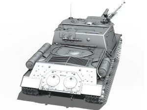 isu122 - soviet heavy selfpropelled 3D Model