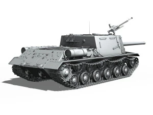 isu122 - soviet heavy selfpropelled 3D Model