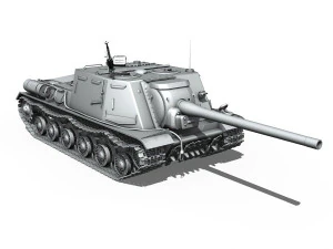 isu122 - soviet heavy selfpropelled 3D Model