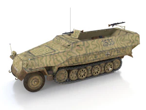 sdkfz 251 ausf d - half-track - 2533 3D Model