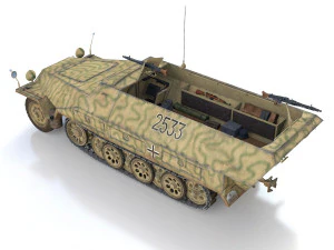 sdkfz 251 ausf d - half-track - 2533 3D Model