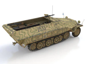 sdkfz 251 ausf d - half-track - 2533 3D Model
