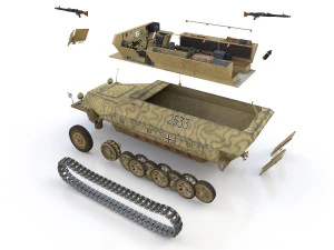 sdkfz 251 ausf d - half-track - 2533 3D Model