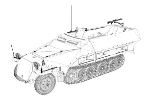 sdkfz 251 ausf d - half-track - 2533 3D Model