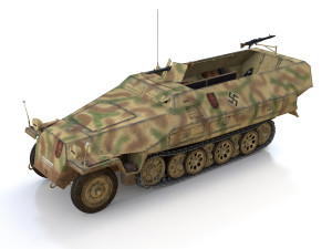 sdkfz 251 ausf d - half-track - pzartrgt 103 Model 3D