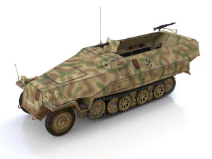 sdkfz 251 ausf d - half-track - pzartrgt 103 3D Model