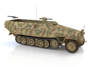 sdkfz 251 ausf d - half-track - pzartrgt 103 3D Model
