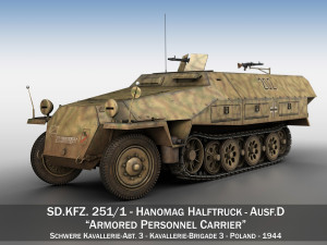 sdkfz 251 ausf d - half-track - 202 3D Model