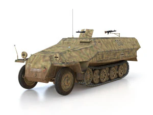 sdkfz 251 ausf d - half-track - 202 3D Model