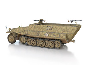 sdkfz 251 ausf d - half-track - 202 Model 3D