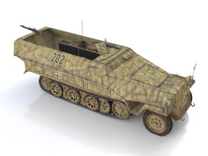 sdkfz 251 ausf d - half-track - 202 3D Model