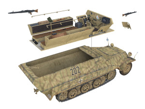 sdkfz 251 ausf d - half-track - 202 Model 3D