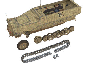 sdkfz 251 ausf d - half-track - 202 Model 3D