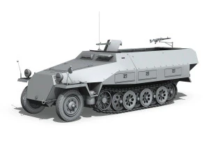 sdkfz 251 ausf d - half-track - 202 3D Model