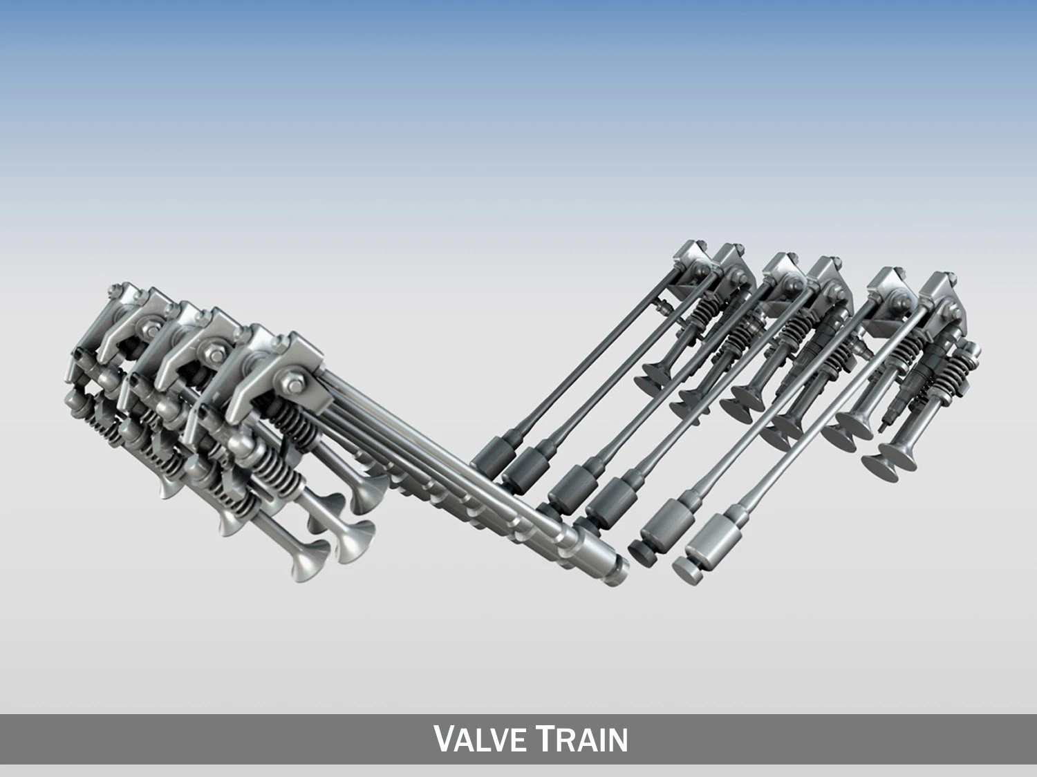 valve train 3D Model .c4d .max .obj .3ds .fbx .stl .blend 