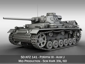 sd kfz 141 pz kpfw 3 panzer 3 ausf j Modelo 3D