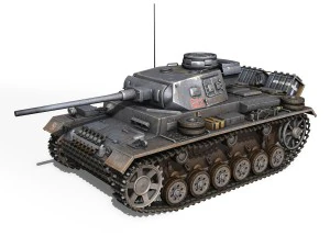 pzkpfw iii panzer 3 - ausfj - 523 3D Model