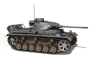 pzkpfw iii panzer 3 - ausfj - 523 3D Model
