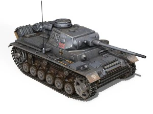 pzkpfw iii panzer 3 - ausfj - 523 3D Model
