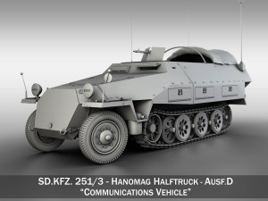 sdkfz 251-3 ausfd - communications vehicle 3D Model