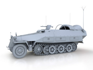 sdkfz 251-3 ausfd - communications vehicle 3D 模型