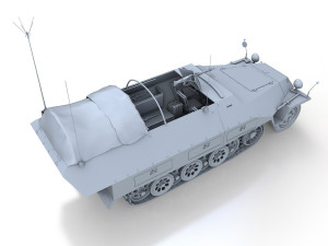 sdkfz 251-3 ausfd - communications vehicle 3D 模型
